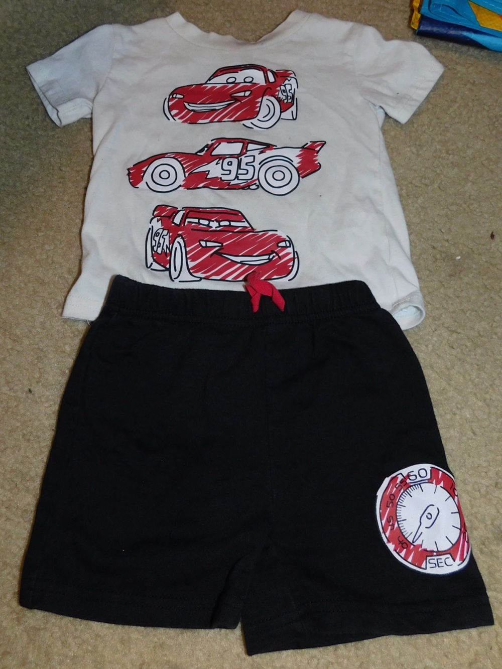 Disney White Tee Set CARS Graphics
